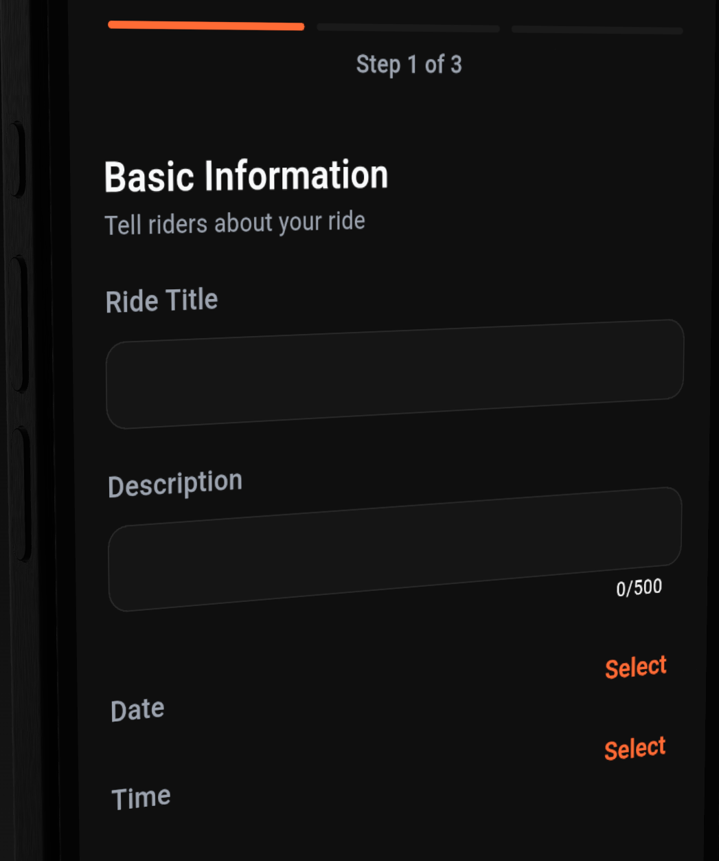 Vixma app create ride