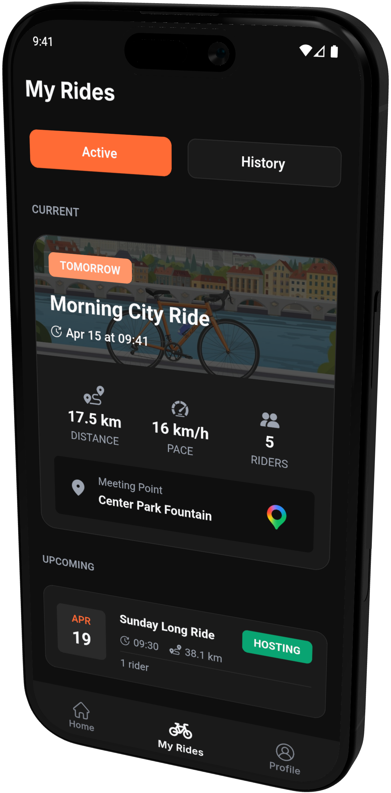 Vixma app rides page